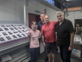 Italy. Veneto Region. San Giovanni Lupatoto. (Left to right) Francesca Bianconi from EBS, Valentino Mueller from Prestampa Taiana. Didier Ruef and Till Schaap. The book 2020 on print at EBS ( Editoriale Bortolazzi Stei S.r.l.). The book is published by Till Schaap Edition with a foreword written by Didier Ruef in german, french, italian and english languages. Hardback book. 366 trichromatic B&W photographs. 22.5 × 17.0 cm. 384 Pages. CHF 49.– / Euro 45.– ISBN 978-3-03878-056-4. The book will be released on September 21, 2021. San Giovanni Lupatoto is a town and comune (municipality) in the Province of Verona. 5.08.2021  © 2021 Didier Ruef