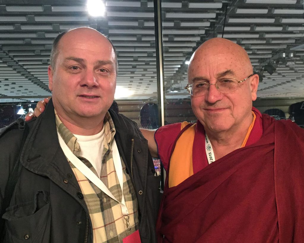 Didier Ruef and Matthieu Ricard at St. Jakobshalle in Basel (Switzerland) - 2015